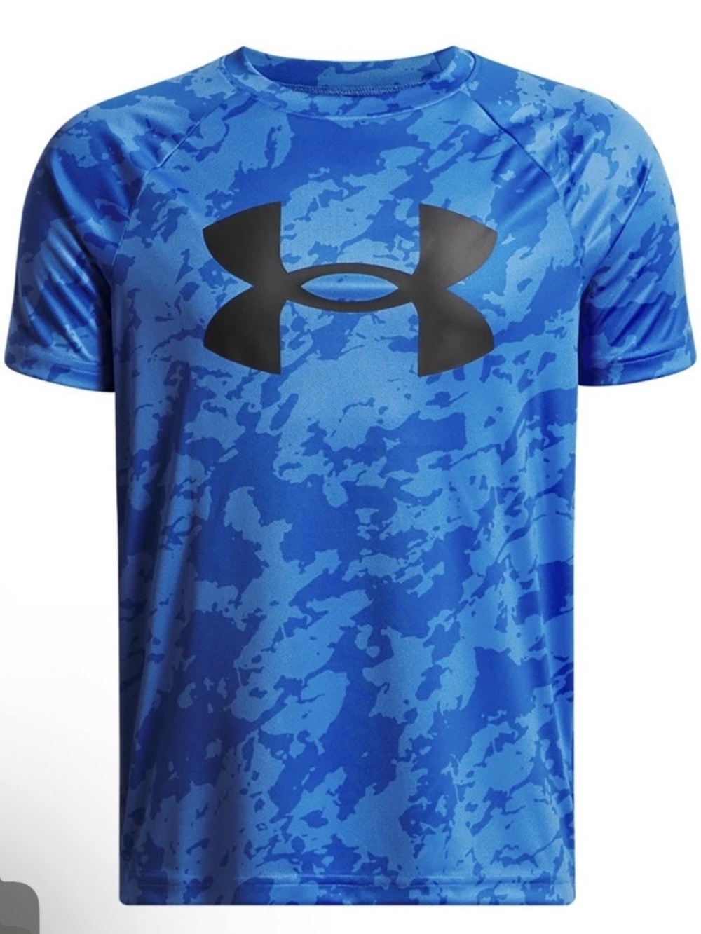 NWT Under Armour Blue Camo Short Sleeve Performance T-shirt Sz Y XL $25